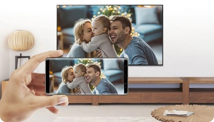 bir şəkil TV və smartfon