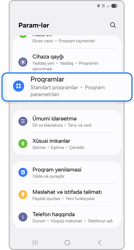 Tətbiq parametrləri