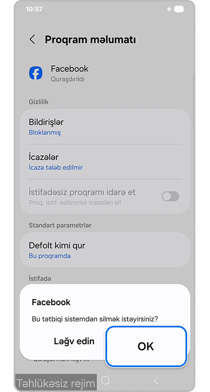 "OK"düyməsini basın