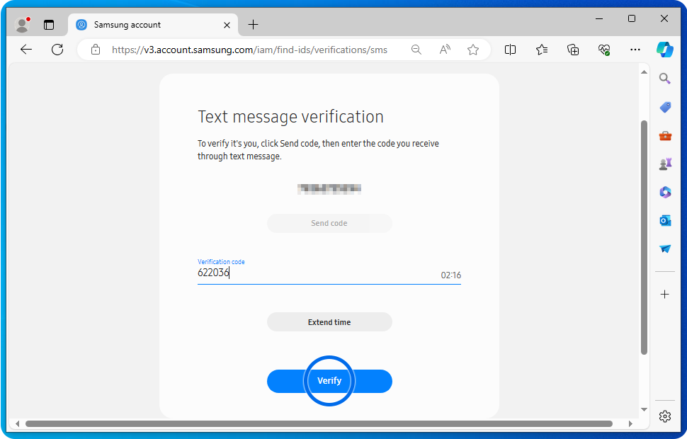 Onu daxil edin və "Yoxlamaq" düyməsini sıxın.