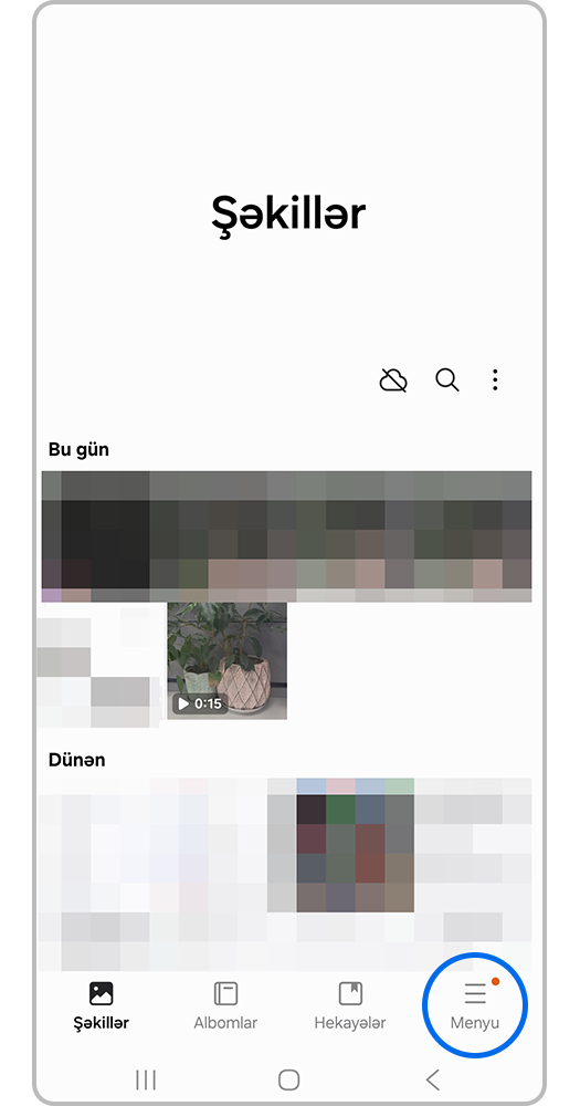 Smartfonun ekranı, Menyu