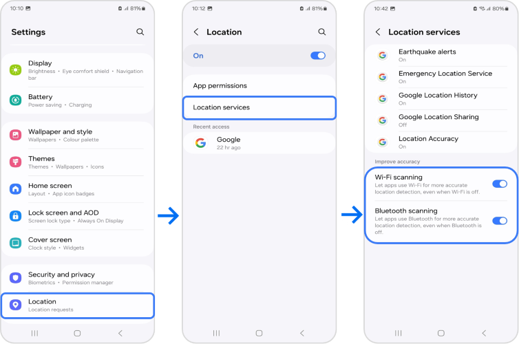 Bluetooth and Wi-Fi scanning
