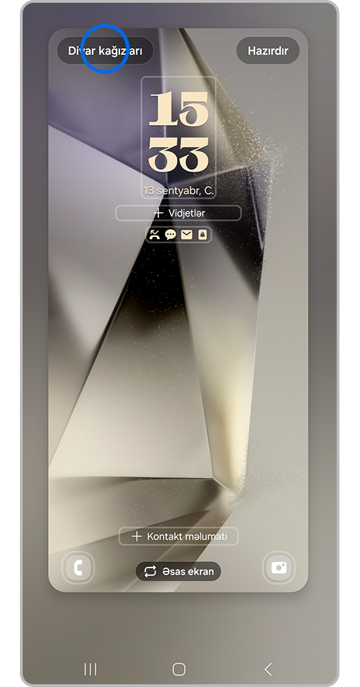 Divar kağızları düyməsi üzərinə vurun