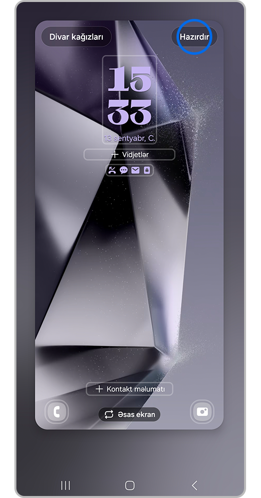 Hazırdır düyməsinin üzərinə vurun.