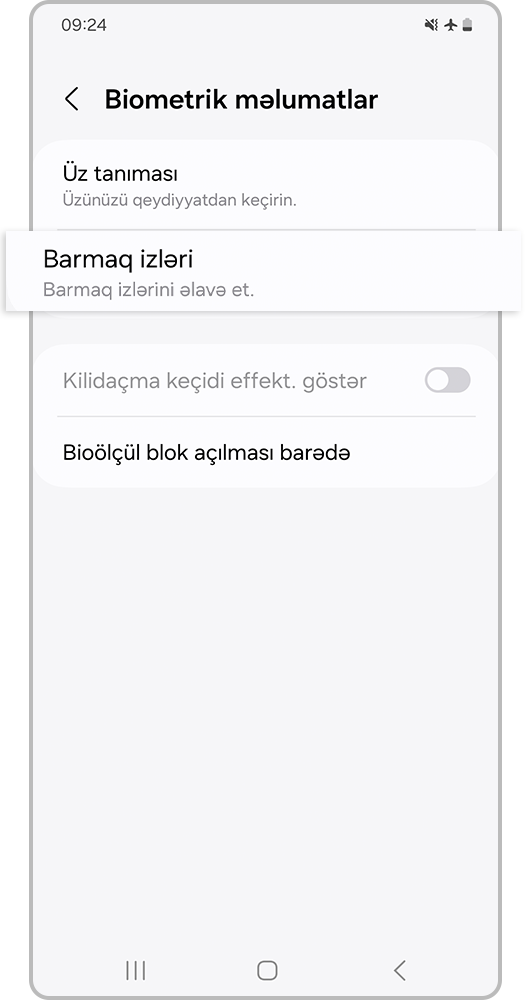 3-cü addım Barmaq izi bəndinə daxil olun və telefonunuzda qoyulmuş şifrəni daxil edin.