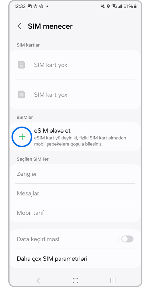 eSIM əlavə