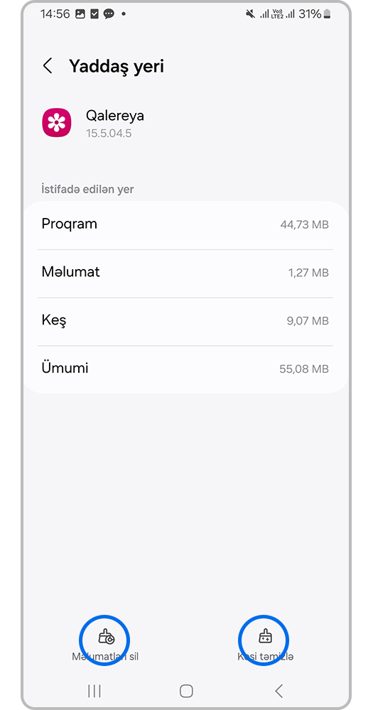 Step 4. Storage menu where you can tap on “Clear Data” or “Clear Cache”.
