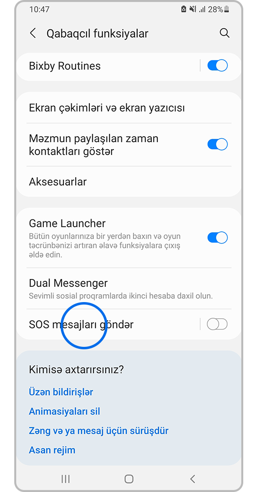 SOS mesajları göndər