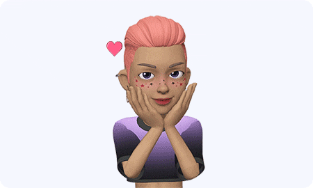 Qız şəklində AR Emoji stikeri