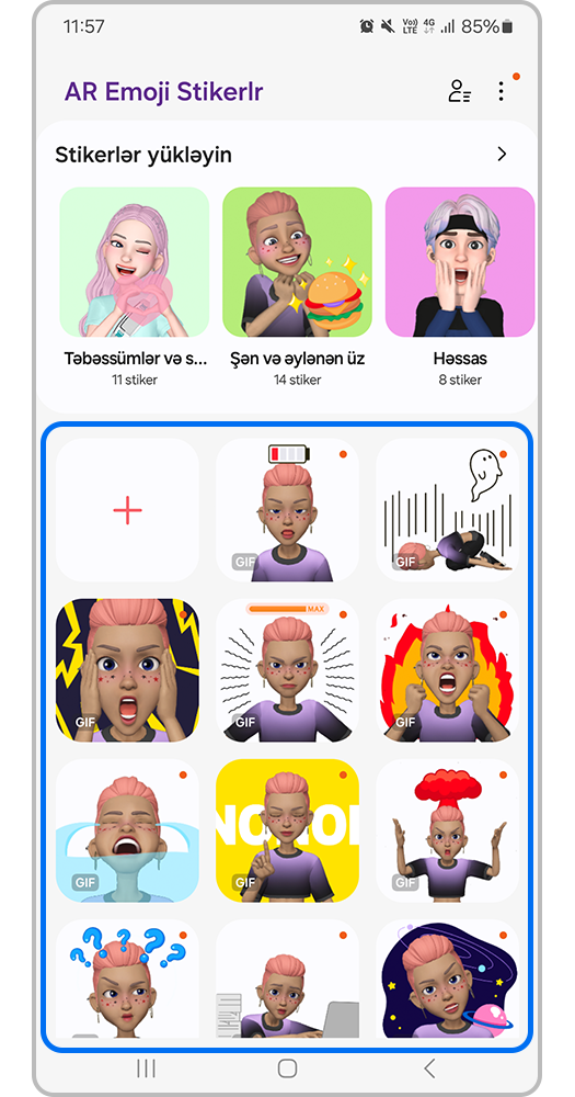 AR emoji ilə yeni stikerlərlə qalereya.