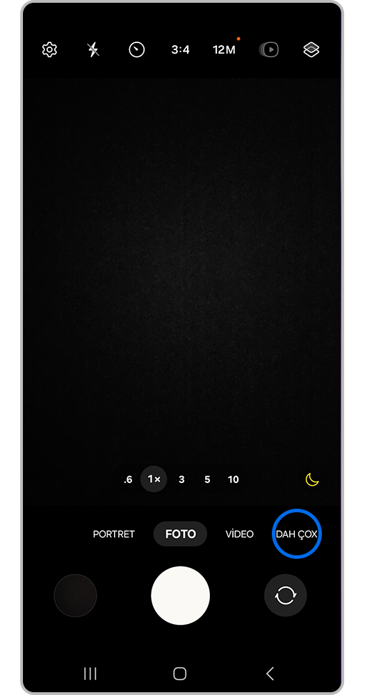 Mobil kameraya baxın və “Daha çox” menyusuna baxış