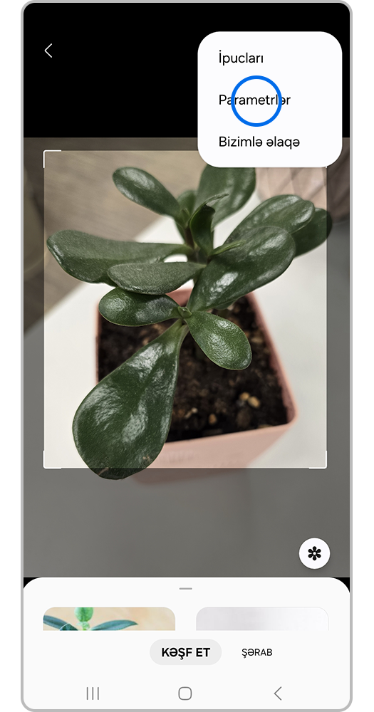 3-cü addım Menyuda Parametrlərə basın.