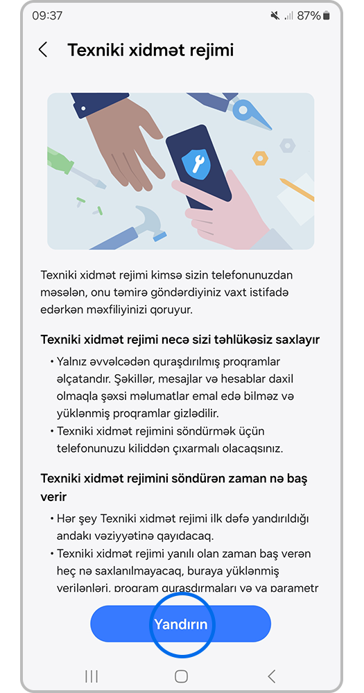 Aktiv et düyməsinə basın.