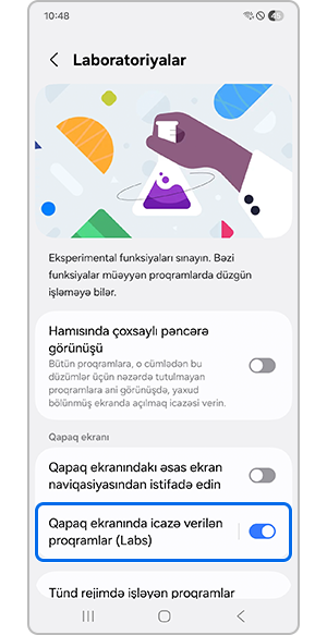 Qapaq ekranında icazə verilən proqramlara icazə ver funksiyasını aktivləşdirmək