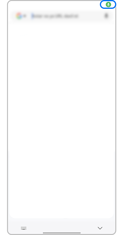1-ci addım Kamera və mikrofonun işarəsinin üzə çıxdığı zəngin görünüşü  Digər göstəricilər müvəqqəti gizlədilib.