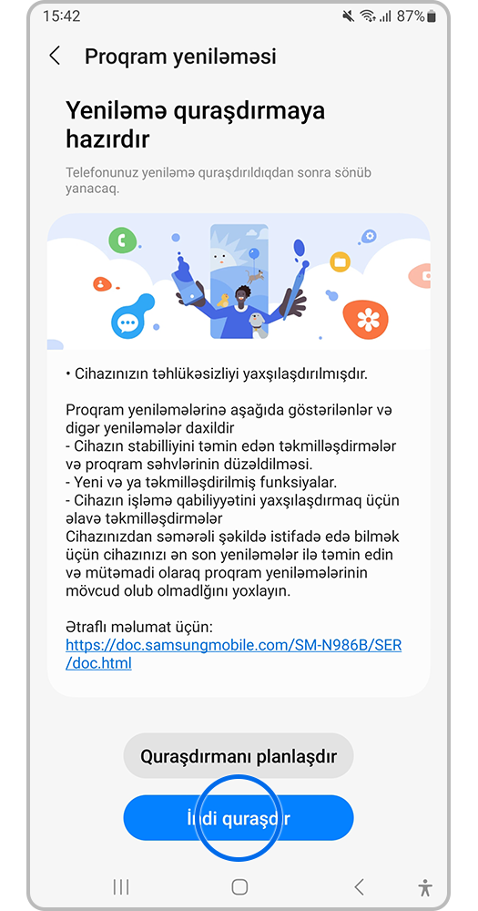 İndi quraşdır basın.