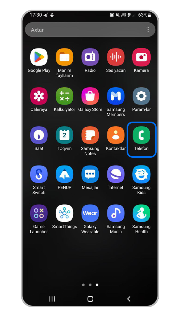 Telefon tətbiqini açın