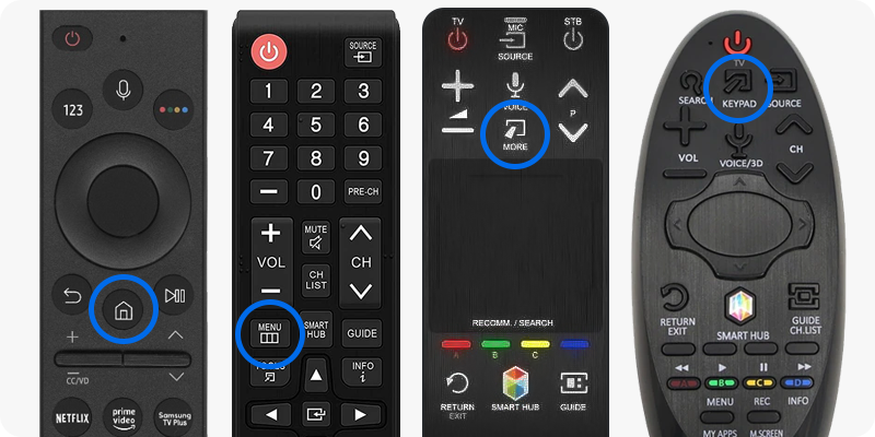 Pultdan asılı olaraq ya Home, Menu, More və ya Keypad düyməsinə basın