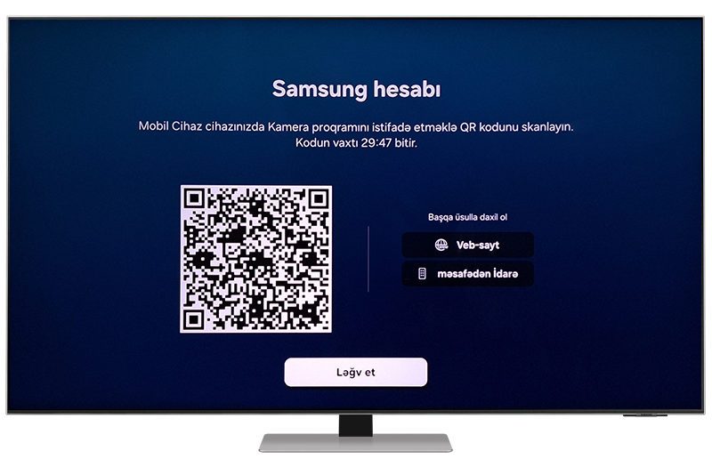 Televizorun ekranında QR kod