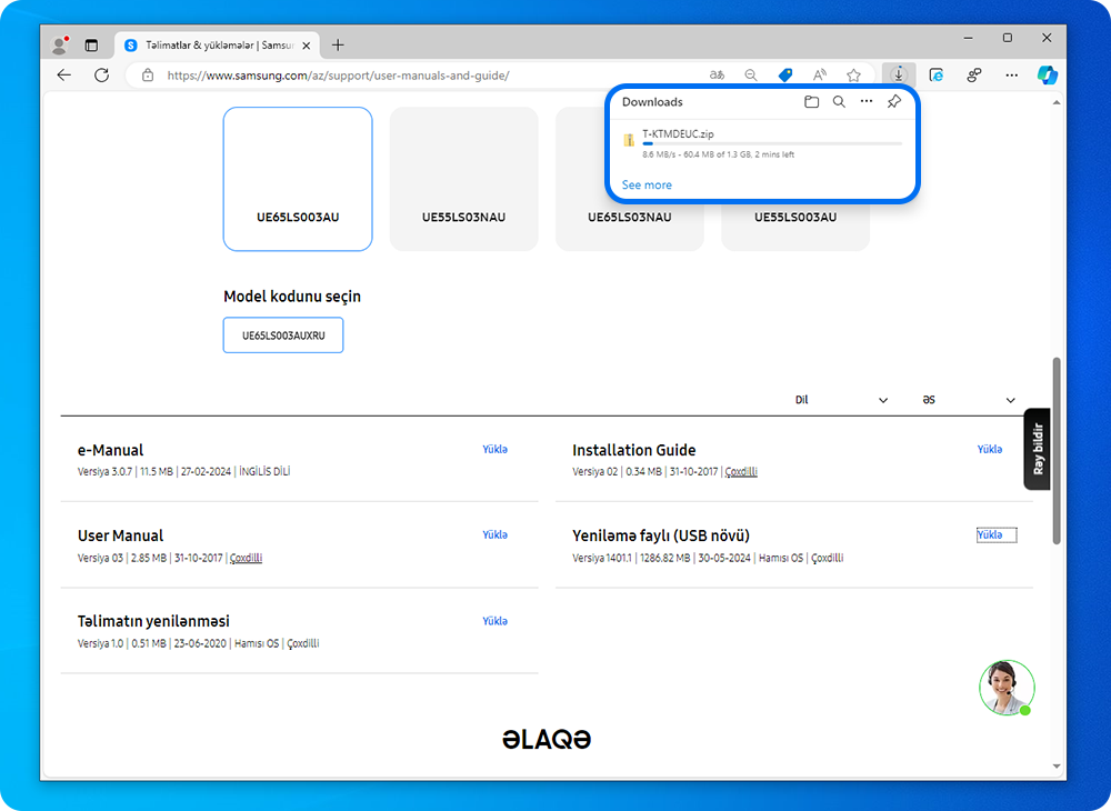 Faylın endirilməsi