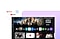 Smart Hub-da mövcud olan müxtəlif populyar şoular və filmlər nümayiş etdirilir. Üst hissədə Netflix, YouTube və Amazon Prime Video daxil olmaqla yayım xidmətlərinin tanınmış loqoları var. Mərkəzdə Rokuten TV tərəfindən təqdim olunan Qara Adam filmi, aşağı hissədə isə NVIDIA GeForce Now, Xbox və Utomik kimi tələbat olan oyun proqramlarının seçimi diqqəti cəlb edir.