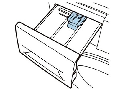 Ouverture du tiroir à lessive d'un lave-linge Samsung