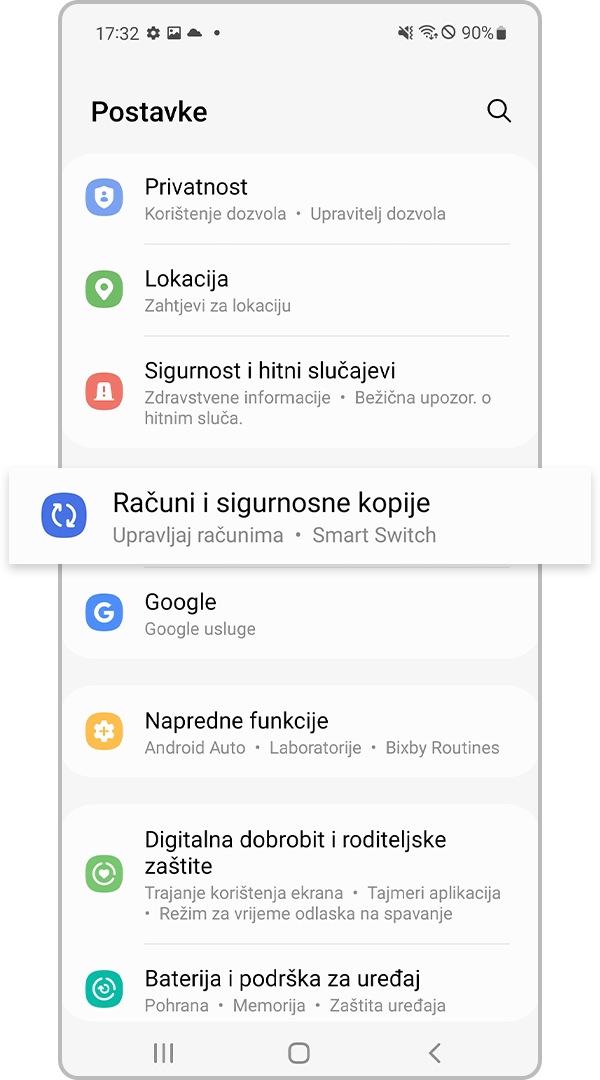 Računi i sigurnosno kopiranje