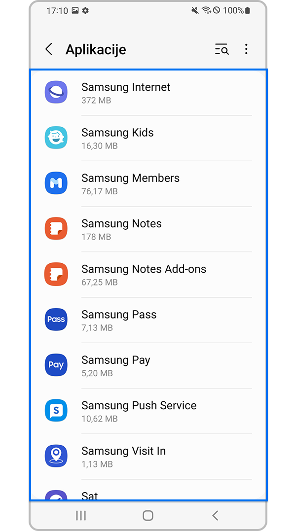 Odaberite aplikaciju za koju želite promijeniti dopuštenja
