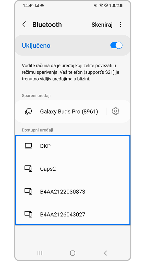 ponovno uparivanje Bluetooth uređaja 6. korak