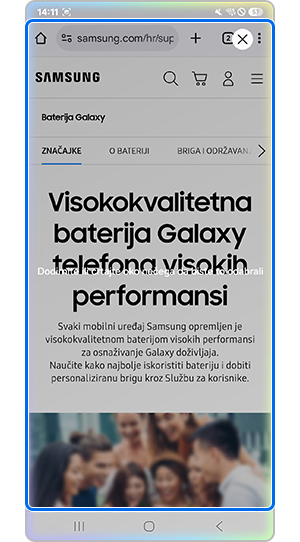 Odabir teksta unutar značajke