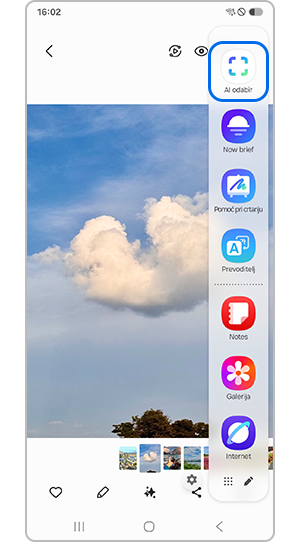 Odaberite AI odabir za Generativno uređivanje