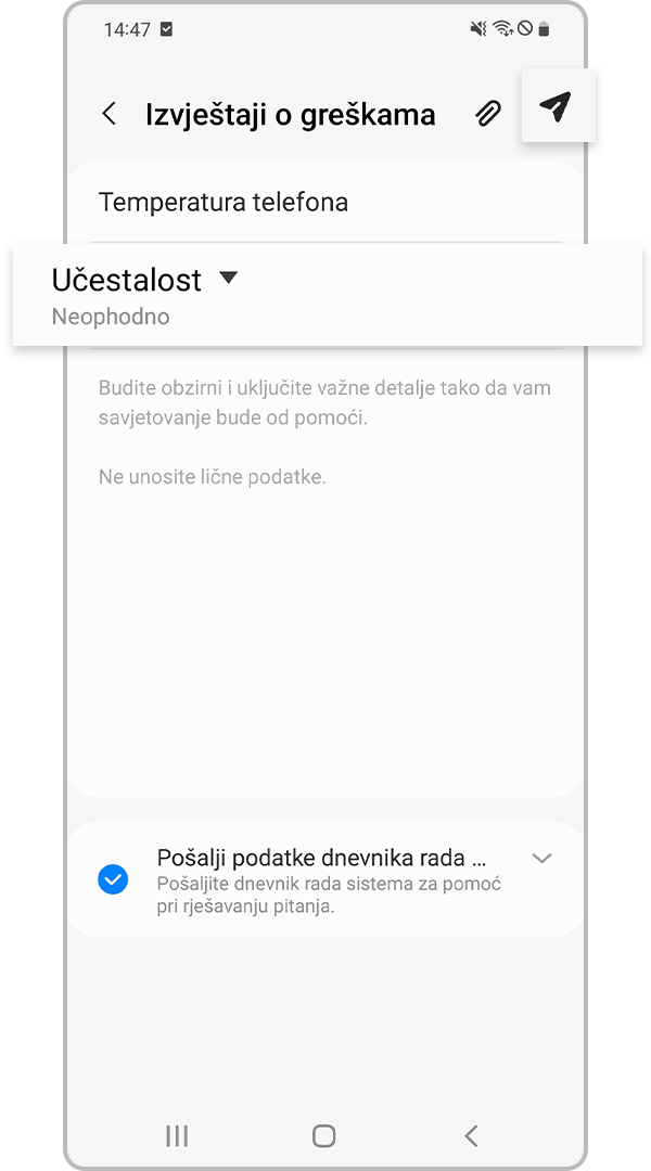 izvješća o pogreškama 3. korak