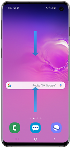 Prijeđite prstom prema gore ili dolje na početnom zaslonu