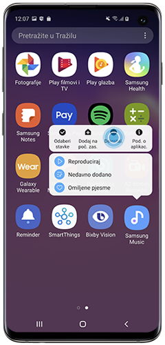 Dodirnite i držite mapu i odaberite Deinstaliraj