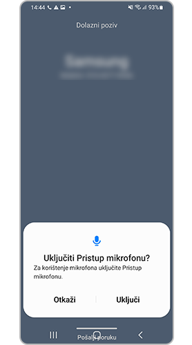 Uključite skočni prozor za pristup mikrofonu prilikom upućivanja poziva