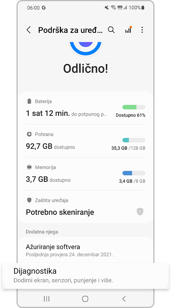 Dijagnostika pod Podrška za uređaj