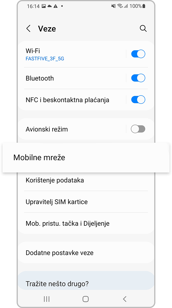 poništavanje postavki mreže 2. korak