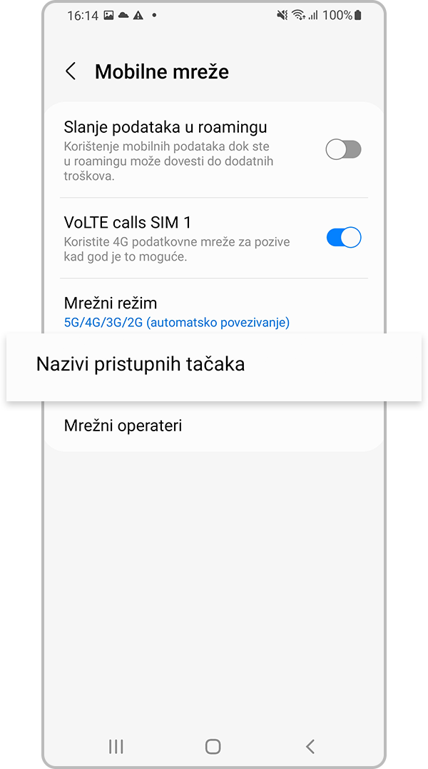 poništavanje postavki mreže 3. korak