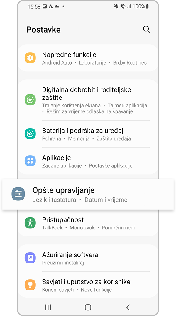 poništavanje postavki mreže 1. korak