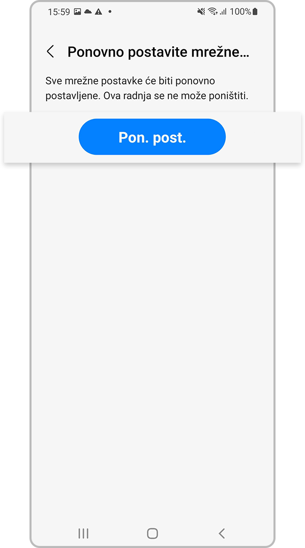 poništavanje postavki mreže 5. korak