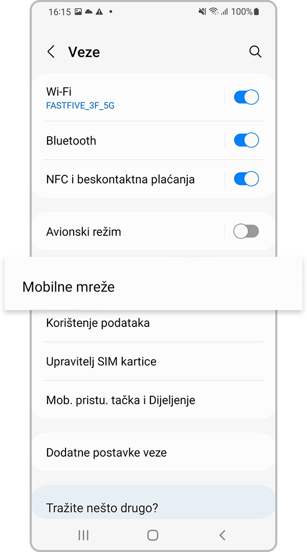 poništavanje postavki mreže 2. korak