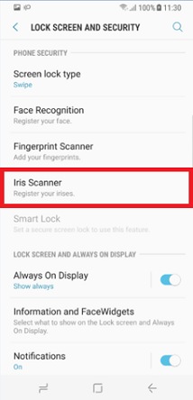 Tap Iris Scanner
