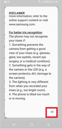 Read the disclaimer, then tap OK