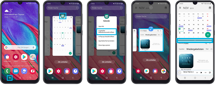 Galaxy A40 Multi-Window verwenden