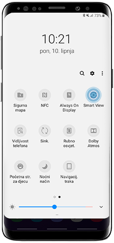 Dodirnite Smart View na telefonu Galaxy S9