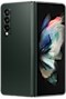 Galaxy Z Fold3 5G in Phantom Green, seen from the rear.
