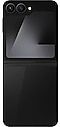 Galaxy Z Flip7 FE in Black opengevouwen en gezien vanaf de achterzijde.