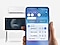 Op de Galaxy-smartphone wordt de UI van de SmartThings-app op afstand getoond.  Achter de smartphone zie je de tv en airconditioner.