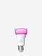 Philips Hue slimme lamp die roze gloeit.