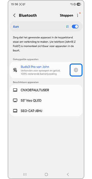 Instellingen via Bluetooth